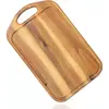 Tabla de cortar de madera de acacia Tabla de cortar de madera Engrosada y ampliada con agujeros redondos Se puede colgar en ambos lados y se puede usar como tabla para alimentos cocidos