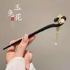 Nuevo Pasador de Estilo Chino con un Toque Vintage, Pasador de Madera Negra de Alta Gama para Mujer, Accesorio para el Cabello con Borla, Palillo para el Cabello, Nuevo Modelo 2026