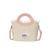 Bolsa de Palha Tecida Moda Verão para Mulheres 2025 Nova Doce Feminina Elegante Bolsa de Mão Cesta Tote Transversal Tendência