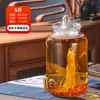 Frasco de Vino para el Hogar, Botella de Vidrio Sellada de Gama Alta para Vino Medicinal de Ginseng, Frasco de Vino, Barril de Vino con Grifo, Fabricante Mayorista de Tanques de Vino