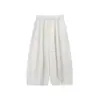 ABOUTSEA Atmosfera de Outono Calça Cropped de Algodão Tencel de Cintura Alta para Mulheres para Ir ao Trabalho e Caminhar