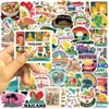 50 piezas de pegatinas de graffiti de dibujos animados de estética tailandesa para decoración DIY de teléfonos móviles, computadoras, materiales de agenda impermeables y pegatinas de regalo