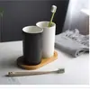 Taza para Cepillo de Dientes Estilo Nórdico Ins Set de Tazas para Enjuague Bucal Simple Moderno Par de Tazas de Baño para Pareja Cerámica Creativa Par Doméstico