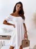 2025 Estação Independente da Amazon AliExpress Verão Quente Costas Abertas Ombro Longo Vestido