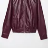 Comercio Exterior al por Mayor Verano Nuevo Estilo Europeo y Americano Estilo Retro Simple Solapa Cremallera Chaqueta de Cuero para Mujer