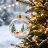 Adorno de bola luminosa transparente navideño transfronterizo, bola de cristal 3D, decoración de escena de ambiente festivo para árbol de Navidad, adorno colgante