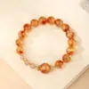 Pulsera de Cristal Amarillo Torre Natural, Pulsera de Cuentas de Transferencia de Cristal de Fresa, Nueva Pulsera de Moda Estilo Chino para Hombres y Mujeres, Regalo para Mejores Amigos