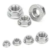 Tuerca Hexagonal de Acero Inoxidable 304 Tuerca Hexagonal Tuerca con Brida Din6923 Tuerca con Almohadilla Antideslizante M6 Tuerca con Brida