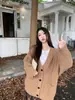 Estilo Suave y Perezoso Otoño/Invierno 2026 Nuevo Abrigo Holgado Conjunto Estilo Coreano Suéter de Punto Cárdigan de Estilo Perezoso para Mujer