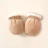Guantes para Bebé Jingqi Recién Nacido Anti-Arañazos Artefacto Facial Bebé Recién Nacido Otoño e Invierno Forrados de Felpa Engrosados Guantes Masticables