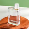 Frasco de Perfume Transparente Espesso com Tampa de Encaixe 50ml Frasco Borrifador de Fragrância Tipo Pressão Portátil Frasco de Cosméticos para Maquiagem