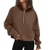 Sudadera deportiva unisex de otoño e invierno 2026, transfronteriza europea y americana, con medio cierre, bolsillo, cuello alto de forro polar, cómoda y casual, manga larga