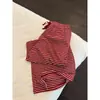 Pijama retrô listrado vermelho estilo preguiçoso para mulheres, outono, manga longa, calça longa, solto, plus size, conjunto para ficar em casa, pode ser usado fora