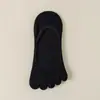 Calcetines de barco de cinco dedos para mujer, verano, algodón puro, absorbentes de sudor, resistentes al olor, calcetines cortos de boca baja, finos, antideslizantes en el talón, calcetines invisibles