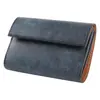 Carteira Personalizada de Couro Japonês Tanning Vegetal Rakuten, Porta-Moedas Vintage com Botão de Pressão, Carteira Multifuncional de Couro Genuíno para Homens