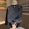 Al por mayor Otoño Invierno Nuevo Sudadera Casual Tie-dye para Hombre Moderna Simple Letra Estampado de Acero Cuello Redondo Versátil Manga Larga Capa Base