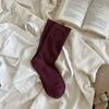 Calcetines Grises para Mujer Primavera y Otoño Delgados Algodón Peinado Japonés Color Sólido Rojo Ankora Calcetines de Felpa Medias de Verano