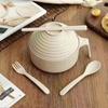 Tigela para Macarrão Instantâneo de Palha de Trigo com Tampa Utensílios de Mesa Tigela para Dormitório de Estudante Conjunto de Hashis, Garfo e Colher Tigela para Macarrão Instantâneo com Tampa