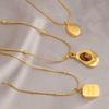 Collar de acero de titanio en tono dorado para mujer, no se decolora, lujo ligero, nicho, joyería de cadena para la clavícula, de alta gama, versátil, a la moda y para el temperamento