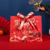 Bolsa de Presente Vermelha Chinesa Bolsa de Mão Vermelha Embalagem do Ano do Cavalo Bolsa Carteiro Universal de Feriado Bolsa de Papel Bolsa de Presente de Ano Novo