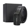 Cinturón de Cuero Personalizado para Hombre de Cuero Genuino Hebilla Automática Cinturón de Cintura de Piel de Vaca Logo Impreso a Color Regalo de Negocios Hebilla de Trinquete Cinturón de Cuero de Primera Capa para Hombre
