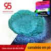 Alto brilho azul escuro camaleão verde polarizado pó azul tinta cera aurora pó unha maquiagem cor pó atacado