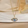 Amazon Chapado en Cobre Oro Real Ojo Turco Azul Palma Amor Diamante Gota de Aceite Collar Collar Ojo del Diablo