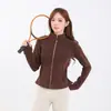 Sudadera Yoga Ajustada con Cuello Alto, Chaqueta Corta de Polar de Doble Cara, Ropa de Abrigo para Mujer Otoño e Invierno, Top Grueso y Cálido con Forro de Polar