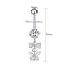 Nuevo anillo para ombligo de tortuga mariposa corazón con incrustaciones de circonita y cobre, clavo para ombligo perforado, joyería para piercing, comercio exterior, comercio electrónico, venta al por mayor