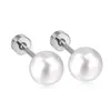 Venta al por mayor de Pendientes Europeos y Americanos Transfronterizos, Pendientes Geométricos de Acero Inoxidable de Alta Gama, Modernos, Sencillos para Mujer, Pendientes de Perlas de Comercio Exterior