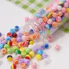 Ojo de Diablo de Resina Redondo Plano Rayas Arcoíris Cuentas Sueltas para Pulsera Hecha a Mano DIY Collar Accesorios de Joyería Materiales