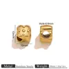 Aço Inoxidável, Banhado a Ouro 18K, Vários Estilos de Contas Perfuradas, Contas Espaçadoras para Pulseira DIY, Fabricação de Acessórios de Trevo da Sorte
