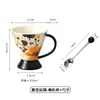 Taza de Agua de Cerámica, Taza de Desayuno Doméstica de Lujo Ligero, Copa de Oficina, Nueva Taza de Café de Aspecto Elegante para Regalar