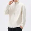 Sudadera de Polar Doble Cara con Cuello de Cremallera para Hombre, Abrigo Chaqueta Cálida de Polar para Senderismo al Aire Libre, Otoño e Invierno