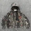 Sudadera con capucha y cremallera retro americana de moda, de tendencia, nicho, para hombre, informal, corte holgado, prenda exterior elegante