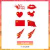 Adesivos de tatuagem coloridos para crianças transfronteiriços Eu amo a China reabastecendo adesivos de rosto de arco-íris à prova d'água esportes duradouros dia nacional