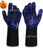 Guantes de Silicona de Doble Capa Resistentes a Altas Temperaturas (500-800 Grados) para Barbacoa, Guantes Aislantes del Calor para Horno de Aramida Retardantes de Llama