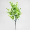 Produto Novo Transfronteiriço 5 Cabeças 25 Malhas Folha de Eucalipto Simulada Adereços de Fotografia Plantas Verdes Simuladas Flores Secas Plástico Buquê de Flores Artificiais