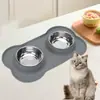 Tapete de Silicona para Mascotas con Doble Tazón en Forma de Hueso, el Más Vendido de Amazon, para Evitar Derrames, Adecuado para Perros que Comen Alimento para Mascotas, en Stock