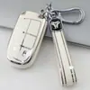 Capa de chaveiro de carro com borda prateada adequada para 5 chaves Jeep Jeep grand chenoji commander free light man