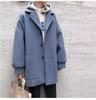 Casaco de Lã de Comprimento Médio Transfronteiriço para Homens, Novo Casaco Trench Versátil de Marca Trendy para Outono e Inverno, Jaqueta Solta e Bonita Estilo Hong Kong