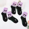 Calcetines de Dibujos Animados Estilo Japonés Algodón Peinado Morado Calcetines de Media Caña para Mujer Lindos Calcetines de Tubo Largo de Pequeña Bruja Kuromi Venta al por Mayor