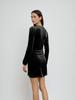 Amazon Transfronterizo Ropa Europea y Americana para Mujer Vestido Sexy de Terciopelo para Eventos Sociales Otoño e Invierno Escote Profundo Empalme de Encaje Elegante Vestido Corto
