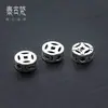 Acessórios de Prata Atacado Prata S925 Contas de Moeda Antiga Contas de Cruzamento Plano Contas Espaçadoras Acessórios para Joias Artesanais DIY T0035