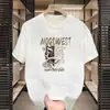 Venta al por mayor Exportación Fabricante Camiseta de Verano Cómoda Sencilla Juvenil Manga Tres Cuartos Estampado de Oso Americano Cuello Redondo
