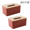 Mesa de café de restaurante Cubierta de almacenamiento Caja de pañuelos Sala de estar Escritorio multifuncional Caja de papel Creativo ll Hogar Madera Madera simple Pañuelo