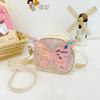Mochila Infantil Mini Pu Borboleta Paetê Bolsa de Ombro Acessórios Infantis Bolsa Transversal de Desenho Animado Atacado