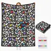 Manta Criativa para Colorir DIY Grafite Desenho em Linha Preto e Branco Manta Pintada à Mão para Lazer em Casa Manta Multifuncional para Soneca Venda por Atacado