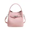 Estilo Minimalista Patrón de Lichi 2026 Nuevo Bolso Cubo de Alta Gama para Mujer, Bolso de Mano Versátil de Hombro Cruzado para Viajar