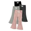 Leggings de Cor Sólida Estilo Coreano Primavera Novo Calças Flare para Meninas Etiquetagem Estilo Ocidental Calças Pit Versátil Roupa Exterior Look Slim